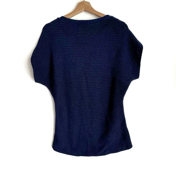 Lauren by Ralph Lauren navy boatneck short sleeve sweater size medium - Picture 4 of 6